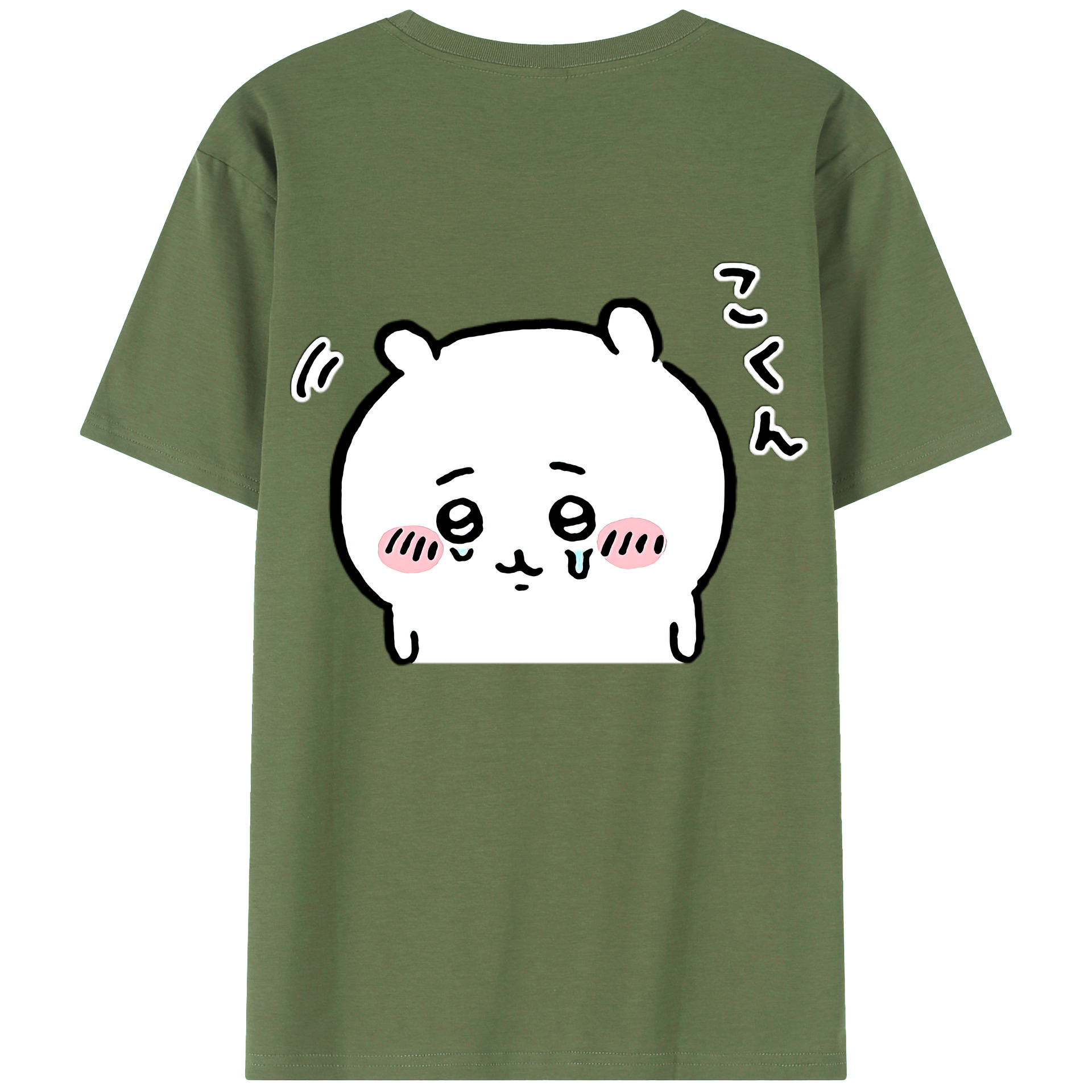 （画像用） ちいかわ ちいかわ Chii-kawa chiikawa 綿100％ メンズ半袖Tシャツ（バックプリント） 通気性